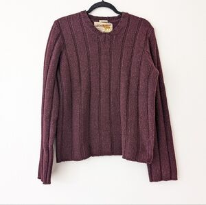 Vintage Abercrombie and Fitch Burgundy Red Knit Wool Blend Muscle Sweater 90s L